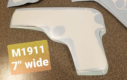 M1911 Pistol Permanent White Vinyl Sticker