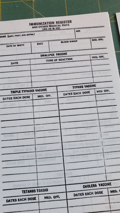 Immunization Register and Medical Data Form 1944 - Image 2