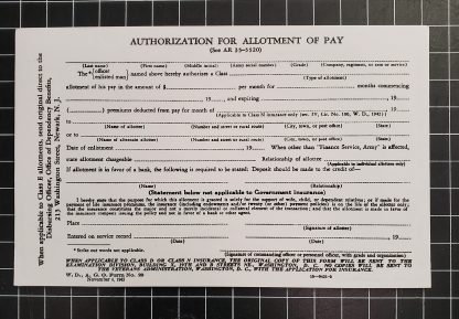 Authorization for Allotment of Pay Form