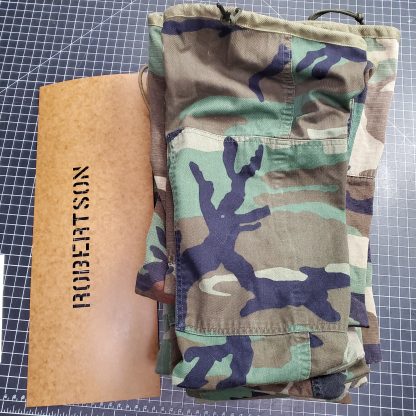 Bag, Woodland Camo, Repurposed US Uniform Sleeves