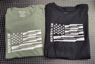 Slightly misprinted size L M1 Garand T-shirts