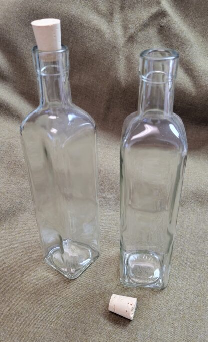 500 ml bottle, glass, with cork