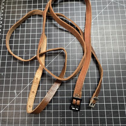 Vintage 20th century leather straps, 32" and 34" inch