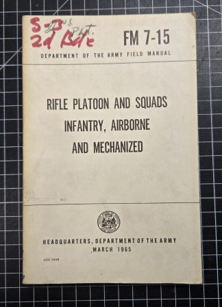 FM 7-15 Rifle Platoon 1965