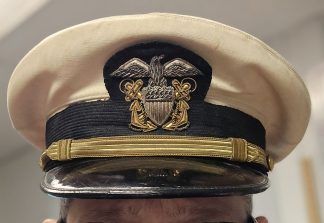 USN Officer's Named Cap, WWII, Vintage Used