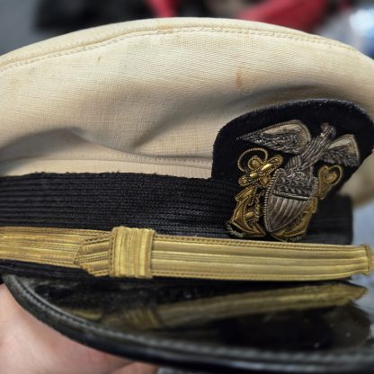 WWII-era U.S. Navy officer’s visor cap - Named, Size ~7-3/8 - Image 4