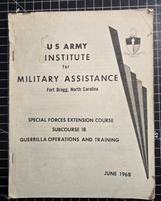 Subcourse 18 covers Guerrilla Operations and Training 1968