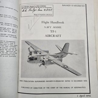 TF-1 aircraft manual, U.S. Navy flight handbook, Cold War aviation, 1956